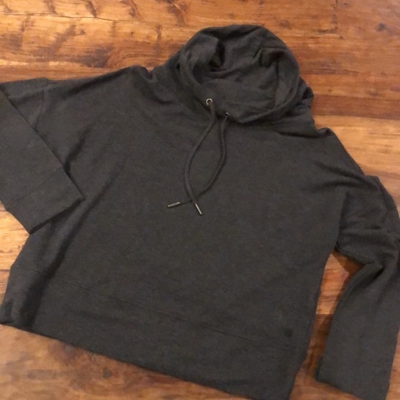 UGG Cropped Funnel Neck Sweatshirt in Dark Grey M - Picture 3 of 7